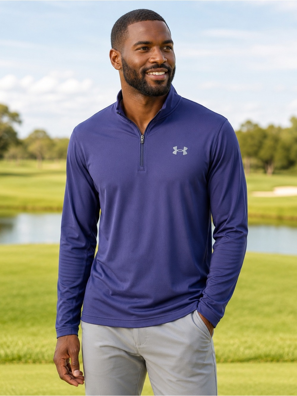 Under Armour Men’s Playoff 1/4 Zip Golf Pullover Navy Size S NWT